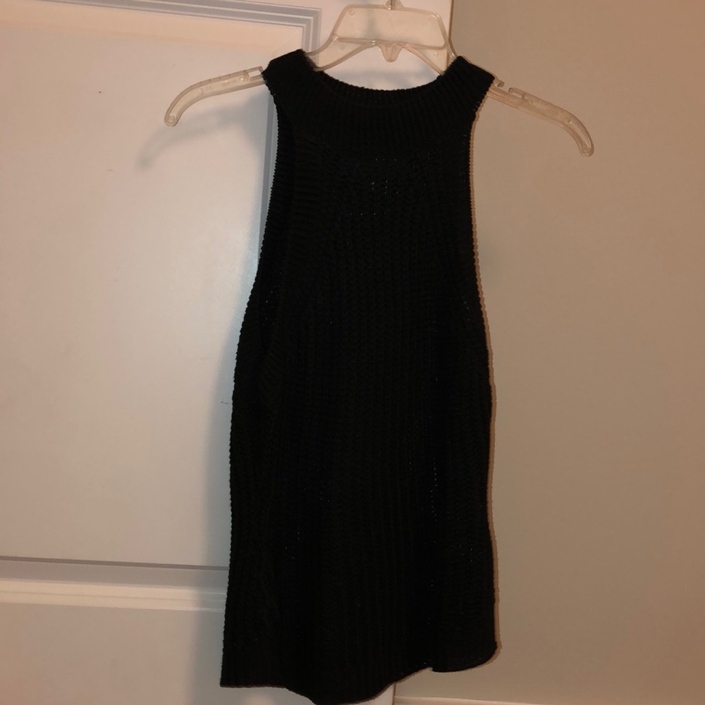 Black knitted sweater tank